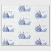 Frozen 1st Birthday Cartoon Castle First Birthday ラッピングペーパー (フラット)