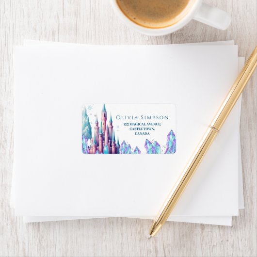 Frozen Cartoon Castle 1st Birthday Party ラベル (インサイチュ)