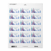 Frozen Cartoon Castle 1st Birthday Party ラベル (フルシート)