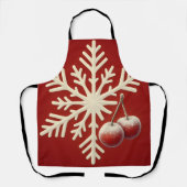 Frozen Cherry Snowflake – Winter Magic Design エプロン (正面)