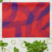 Frozen Coral Red Twist Abstract Art Towel キッチンタオル (折り畳み)