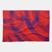 Frozen Coral Red Twist Abstract Art Towel キッチンタオル (横)