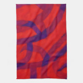 Frozen Coral Red Twist Abstract Art Towel キッチンタオル (縦)