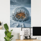 Frozen Dome Futuristic City ポスター (ホームオフィス)