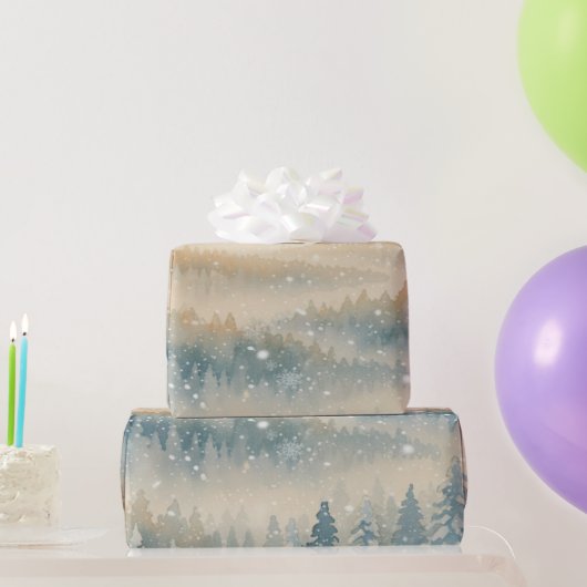 Frozen Dreams Snowy Landscape ラッピングペーパー (パーティーギフト)