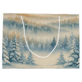 Frozen Dreams Snowy Landscape ラージペーパーバッグ (裏面)