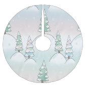 Frozen Forest Elegance Winter Tree Designs ブラッシュドポリエステルツリースカート (正面)