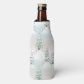 Frozen Forest Elegance Winter Tree Designs ボトルクーラー (ボトル正面)