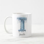 Frozen Icicle Letter I Personalized Winter Name コーヒーマグカップ (左)