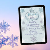 Frozen in Five Snowflake Birthday Invitation 招待状