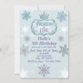 Frozen in Five Snowflake Birthday Invitation 招待状 (正面)