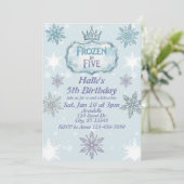 Frozen in Five Snowflake Birthday Invitation 招待状 (スタンド正面)
