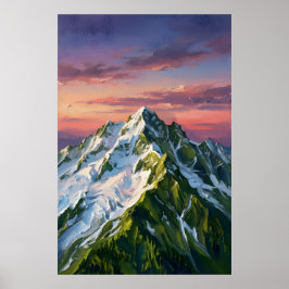 Frozen Mountain Nature Lover Wall Art Poster ポスター