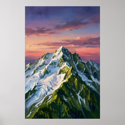Frozen Mountain Nature Lover Wall Art Poster ポスター (正面)