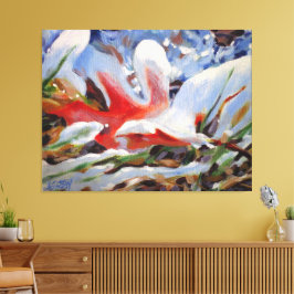 Frozen Oak Leaf Painting / Artist Larry Lerew キャンバスプリント