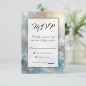 Frozen Petals in a Golden Winter Mist Wedding 出欠カード (スタンド正面)