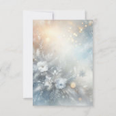 Frozen Petals in a Golden Winter Mist Wedding 出欠カード (裏面)