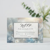 Frozen Petals in a Golden Winter Mist Wedding 出欠カード (スタンド正面)