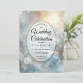 Frozen Petals in a Golden Winter Mist Wedding 招待状 (スタンド正面)