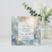 Frozen Petals in a Golden Winter Mist Wedding 招待状 (スタンド正面)