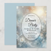 Frozen Petals in Golden Winter Restaurant Dinner 招待状 (正面/裏面)