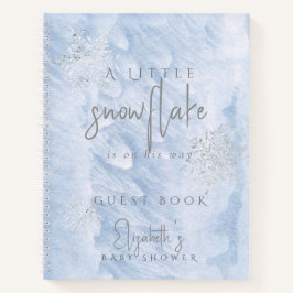 Frozen Snowflake Blue Baby Shower Guest Book ノートブック
