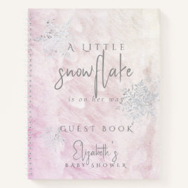 Frozen Snowflake Pink Baby Shower Guest Book ノートブック