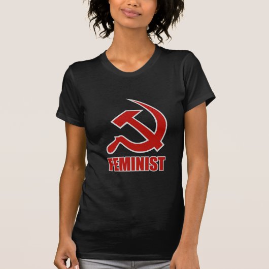 Frt及び背部の赤い及び灰色のクラシックなハンマー及び鎌 Tシャツ (正面)