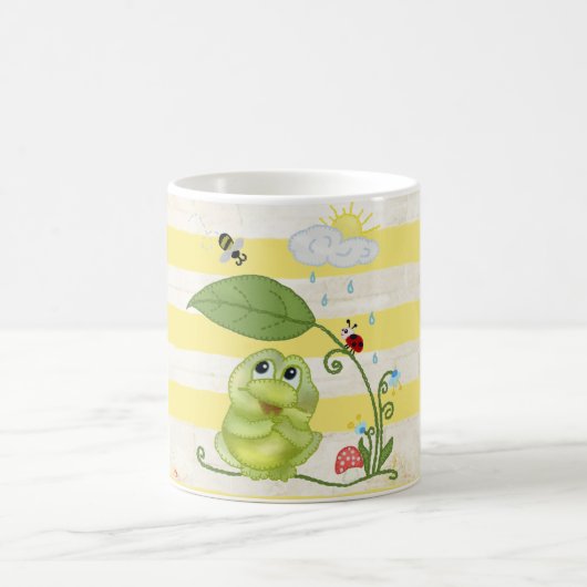 Frühling mit Frosch コーヒーマグカップ (中央)