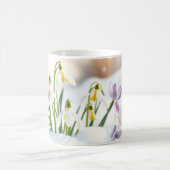 Frühlingserwachen Tasse Schneeglöckchen Krokusse コーヒーマグカップ (中央)