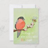 Frühlingskarte mit Vogel und Hummel (正面)