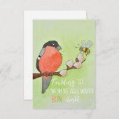 Frühlingskarte mit Vogel und Hummel (正面/裏面)