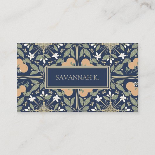 Fruit and Flowers Midnight Blue  名刺 (正面)