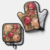 Fruit and Flowers Pot holder set 鍋つかみ&鍋敷きセット (正面/裏面)