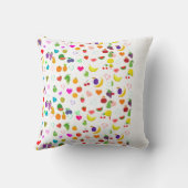 fruit and heart pattern Throw Pillow クッション (裏面)