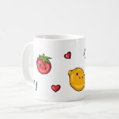 Fruit and Veggie Doodle Mug コーヒーマグカップ (正面左)