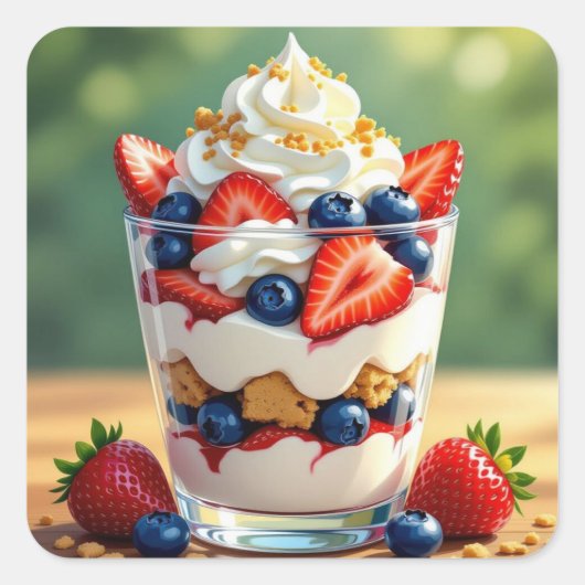 Fruit and Yogurt Parfait スクエアシール (正面)