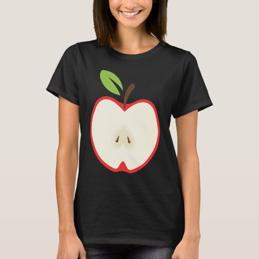 Fruit Apple Half Slice Trendy Halloween Fruits Cos Tシャツ (正面)