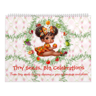 Fruit Baby Whimsical Girls in Fruit Dress Calendar カレンダー