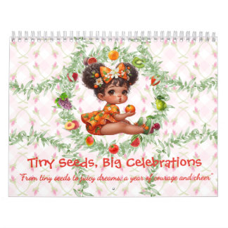 Fruit Baby Whimsical Girls in Fruit Dress Calendar カレンダー