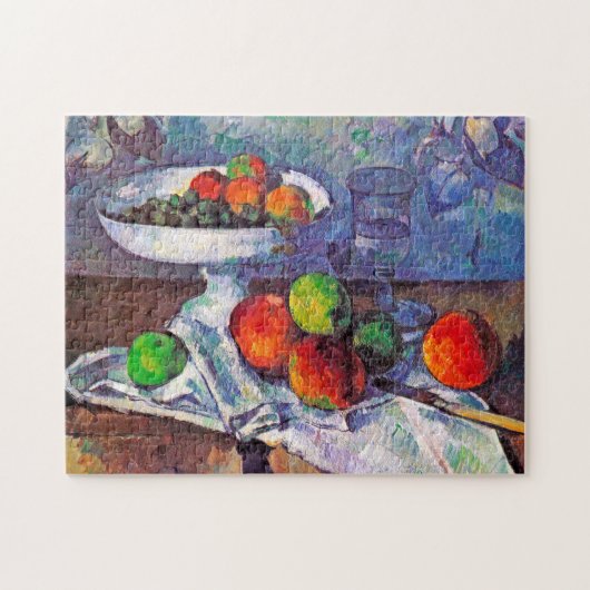Fruit bowl, Glass and Apples, Cezanne ジグソーパズル (横)