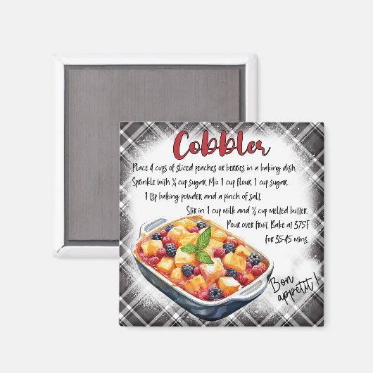 Fruit Cobbler Recipe マグネット (正面/裏面)