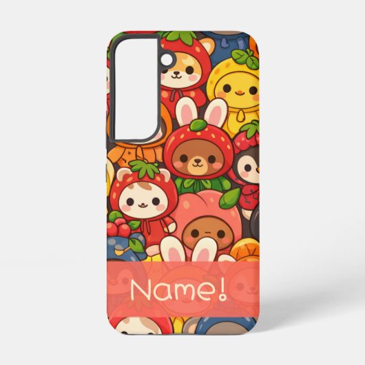 Fruit Friends Parade | Cute Animal Custom Samsung Galaxyケース (裏面)