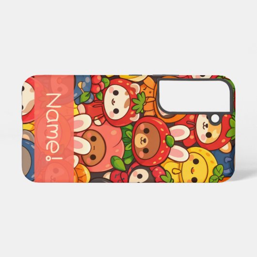 Fruit Friends Parade | Cute Animal Custom Samsung Galaxyケース (裏面横)