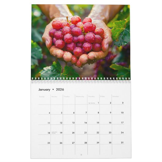 Fruit in Hand – A Calendar of Touch & Taste 2026 カレンダー (1月 2026)