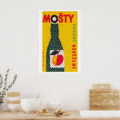 Fruit Juice Bottle - Matchbox Print - Czech Wall ポスター (キッチン)