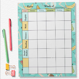 Fruit Memphis Pattern Homework Assignment ノートパッド