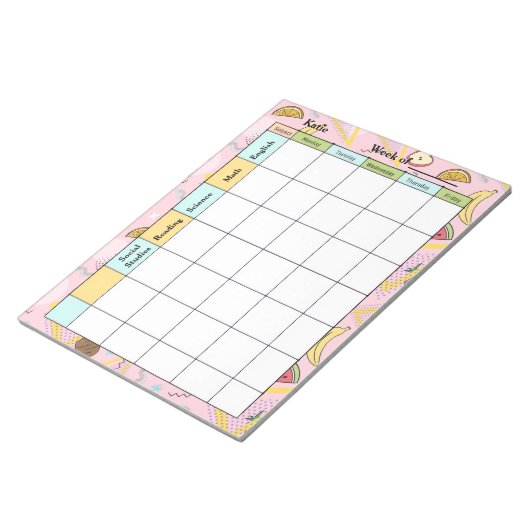 Fruit Memphis Pink Homework Assignment ノートパッド (アングル)