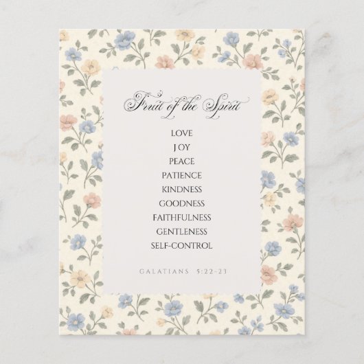 Fruit of the Spirit Galatians 5:22–23 Bible Verse チラシ (正面)