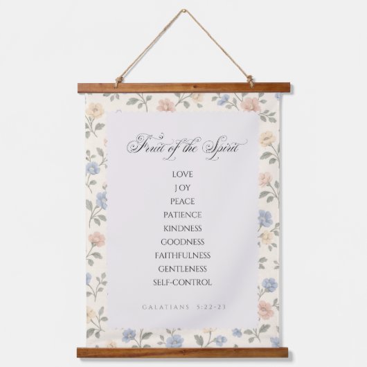 Fruit of the Spirit Galatians 5:22–23 Bible Verse  吊り下げ型タペストリー (正面)